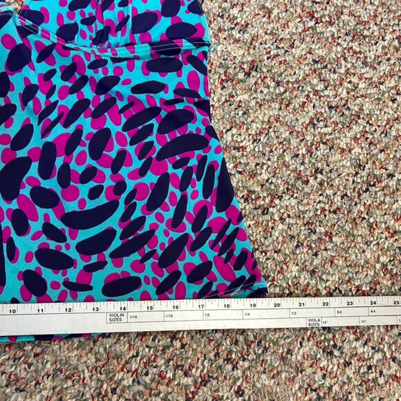 Victoria's Secret Teal Pink Abstract Animal Print Push-up Tankini Top Size L - Picture 11 of 11